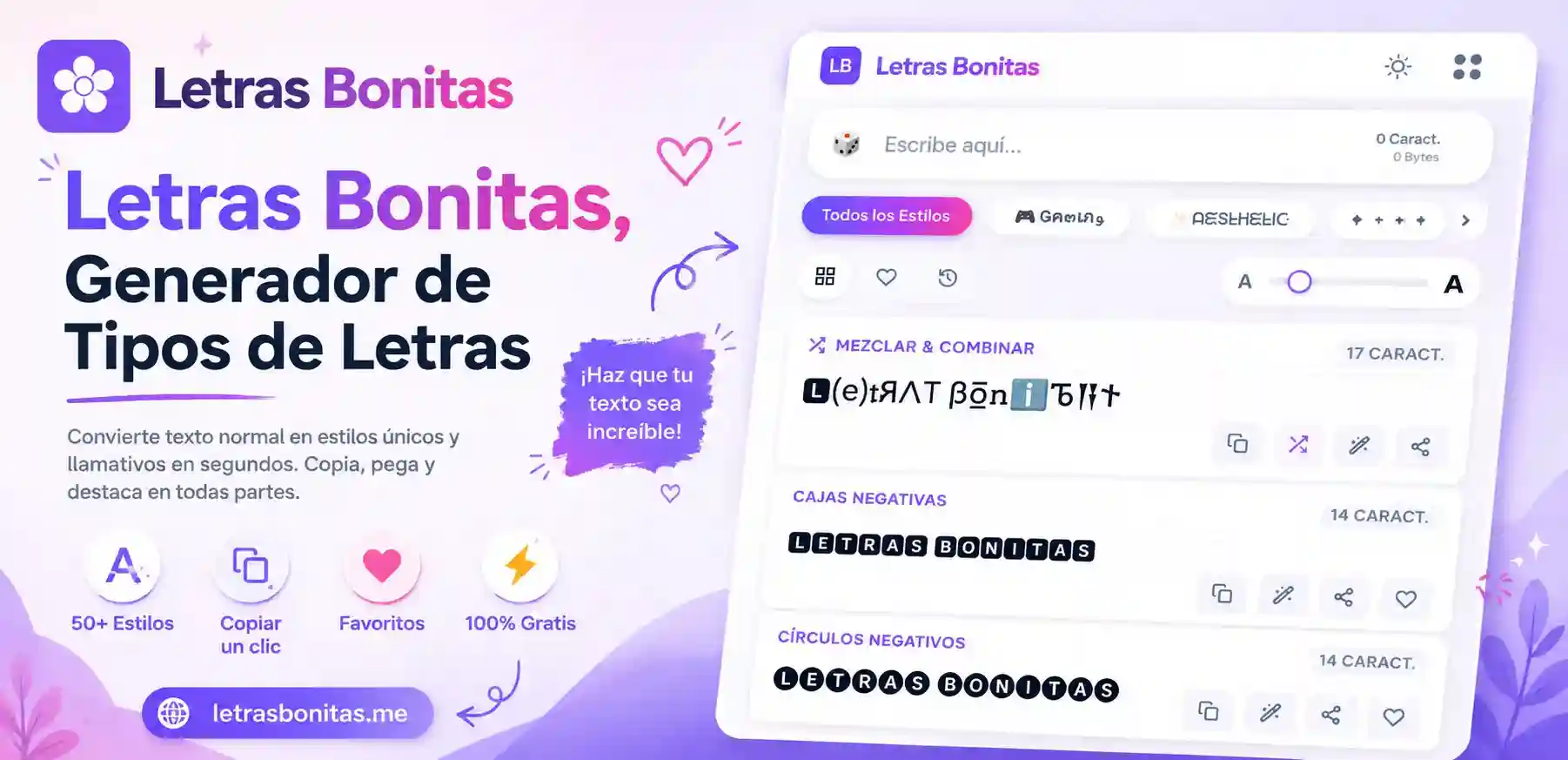 Previsualización de Letras Bonitas y Tipos de Letras
